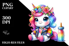 Vibrant Baby Unicorn PNG Product Image 2