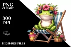 Young Frog, Wreath of Flowers | Clipart Product Image 3