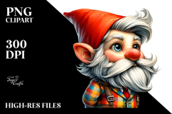 Whimsical Gnome Drinking a Cocktail PNG Product Image 2