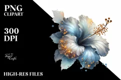 Abstract Shiny Hibiscus Golden | Clipart Product Image 1
