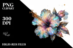 Abstract Shiny Hibiscus Golden | Clipart Product Image 1