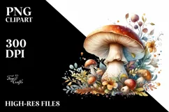 Detailed Mystical Mushroom, PNG Product Image 1