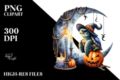Turtle with Hanging Candles Watercolor PNG Product Image 2