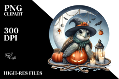 Turtle with Hanging Candles Watercolor PNG Product Image 2