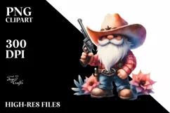 Vibrant Winter Cowboy Gnome, PNG Product Image 3