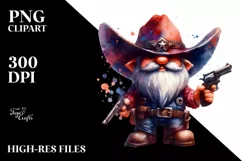 Vibrant Winter Cowboy Gnome, PNG Product Image 3