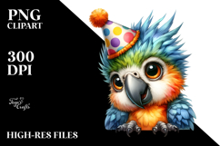 Energetic Baby Macaw PNG Product Image 2