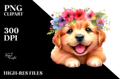 Enthusiastic Golden Retriever PNG Product Image 2
