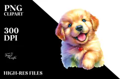 Enthusiastic Golden Retriever PNG Product Image 2