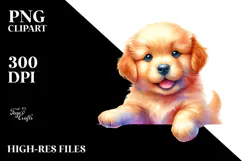 Expressive Baby Golden Retriever, Trending PNG Product Image 2