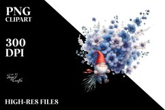 Cute Gnome Holding Delphinium | Sublimation | Clipart Product Image 3