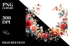 Colorful Red Roses PNG Product Image 2