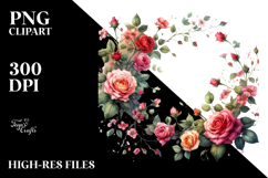 Colorful Red Roses PNG Product Image 2