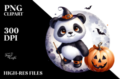 Cute Retro Panda Halloween PNG Product Image 2
