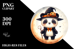 Cute Retro Panda Halloween PNG Product Image 2