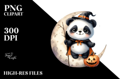 Cute Retro Panda Halloween PNG Product Image 2