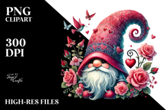 Colorful Valentines Gnome with Victory Sign PNG Product Image 2