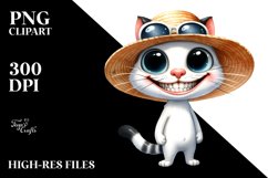 Funny Cat Sun Hat Clipart Product Image 1