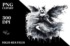 Washed Watercolor Gothic Fairy Running Product Image 2