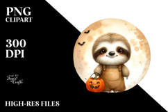 Cute Halloween Sloth PNG Product Image 2