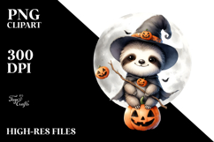 Cute Halloween Sloth PNG Product Image 2