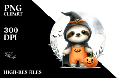 Cute Halloween Sloth PNG Product Image 2