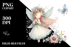 Washed Watercolor Whimsical Fairy Product Image 2