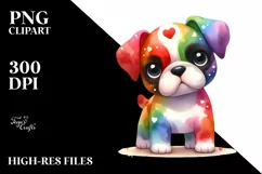 Watercolor Cute Colorful Boxer | Clipart Product Image 3