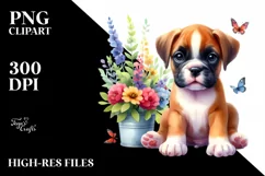 Watercolor Cute Colorful Boxer | Clipart Product Image 1