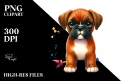 Watercolor Cute Colorful Boxer | Clipart Product Image 1