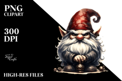 Vintage Evil Gnome Watercolor PNG Product Image 2