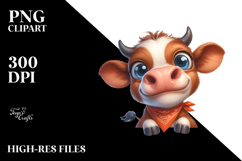 Playful Baby Calf with Bandana, Vibrant PNG Product Image 2