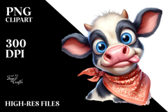 Playful Watercolor of Goofy Baby Calf PNG Product Image 2