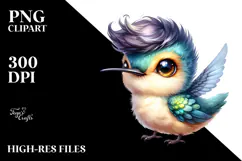 Cute Baby Hummingbird PNG Product Image 2