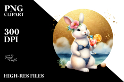 Cute Bunny in Beachwear PNG Product Image 2
