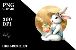 Cute Bunny in Beachwear PNG Product Image 2