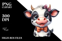 Funny Cow with Big Eyes, PNG Product Image 2