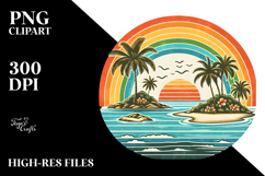 Vintage Tropical Island Rainbow , 20 oz Tumbler Product Image 2