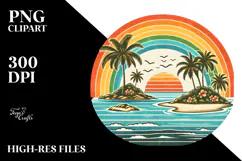 Vintage Tropical Island Rainbow , 20 oz Tumbler Product Image 2