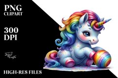Colorful Baby Unicorn Hide and Seek PNG Product Image 3