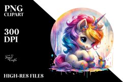 Colorful Baby Unicorn Hide and Seek PNG Product Image 3