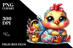 Goofy Baby Rooster Resting on Carusell PNG Product Image 2