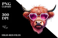 Pink Highland Cow PNG Product Image 2