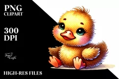 Smiling Cute Baby Duck Plush, PNG Product Image 2