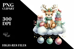 Whimsical Deer Wrapped in Christmas Ornaments Product Image 1