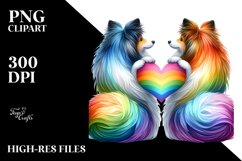 Rainbow Shetland Sheepdog Heart PNG Product Image 2