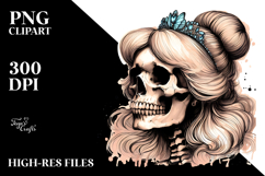 Washed Skull with Hair, Cinderella PNG Product Image 2