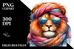Vibrant Lion Watercolor | Sublimation Clipart Product Image 1