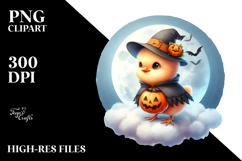 Cute Digital Chicken Halloween PNG Product Image 2