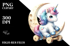 Pastel Baby Unicorn | Fantasy Clipart Product Image 2